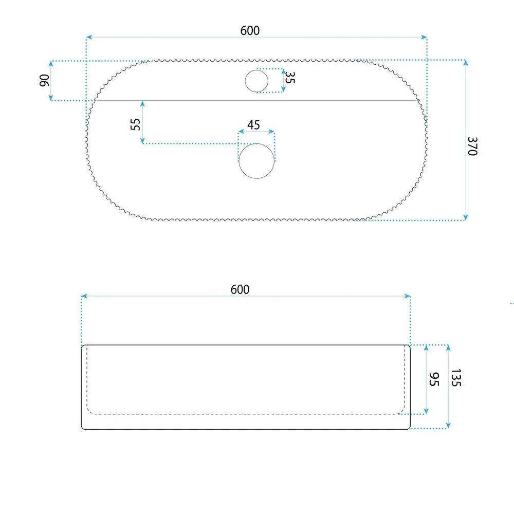 Rea Marcela 60 Vanilla työtasoinen pesuallas