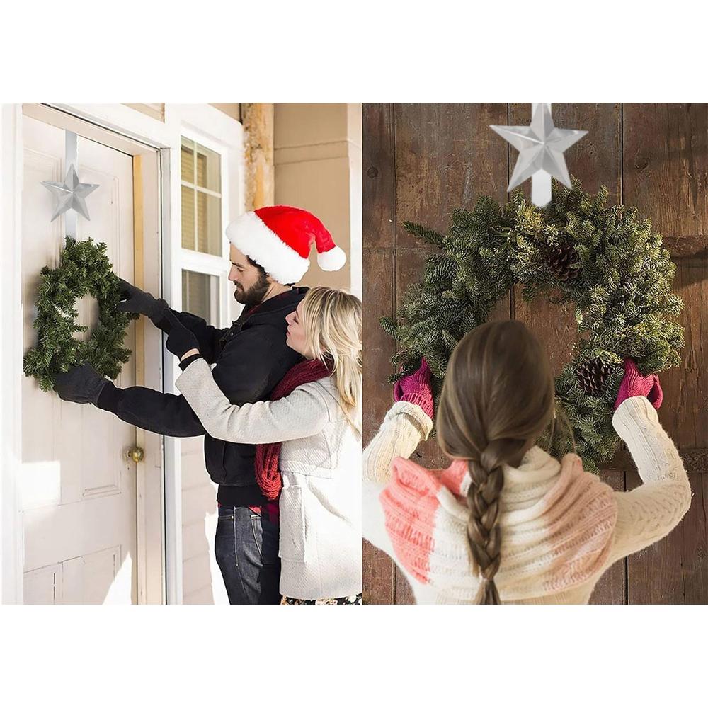 Świąteczny wieszak na drzwi gwiazda 37cm 301079