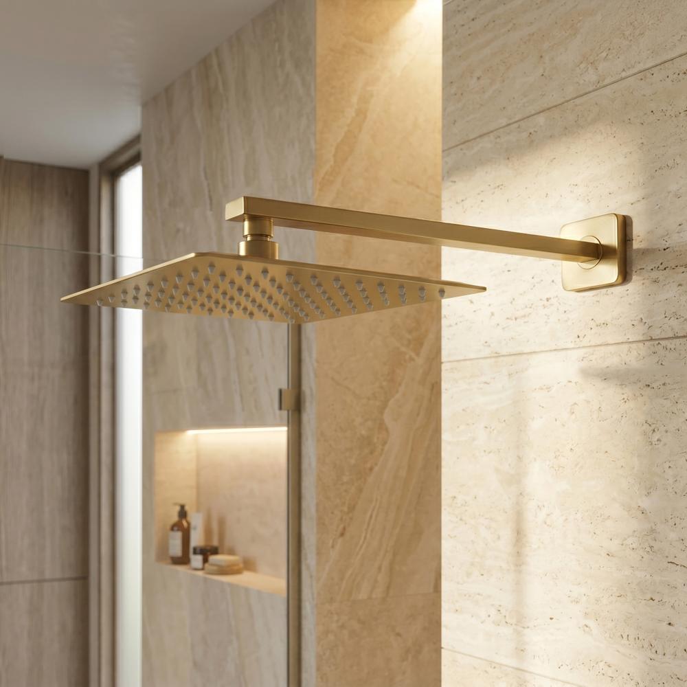 Quadratischer Duscharm REA JS-9022BG 40cm Brush Gold