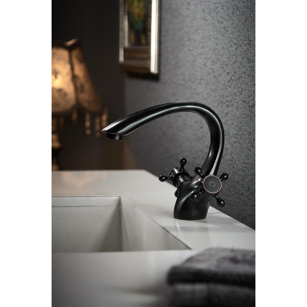 Torneira para lavatório antiga Rea Retro preta baixa