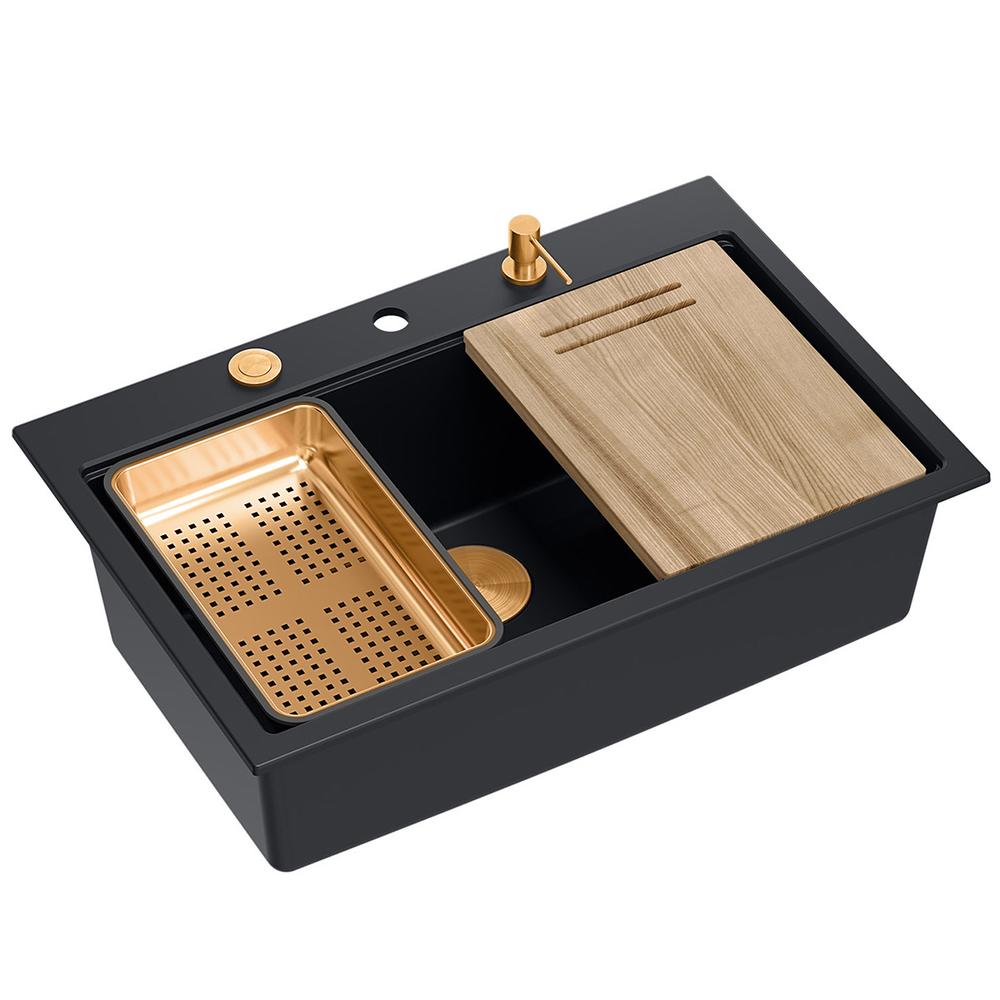 Granite sink MARC 110 WORKSTATION Black