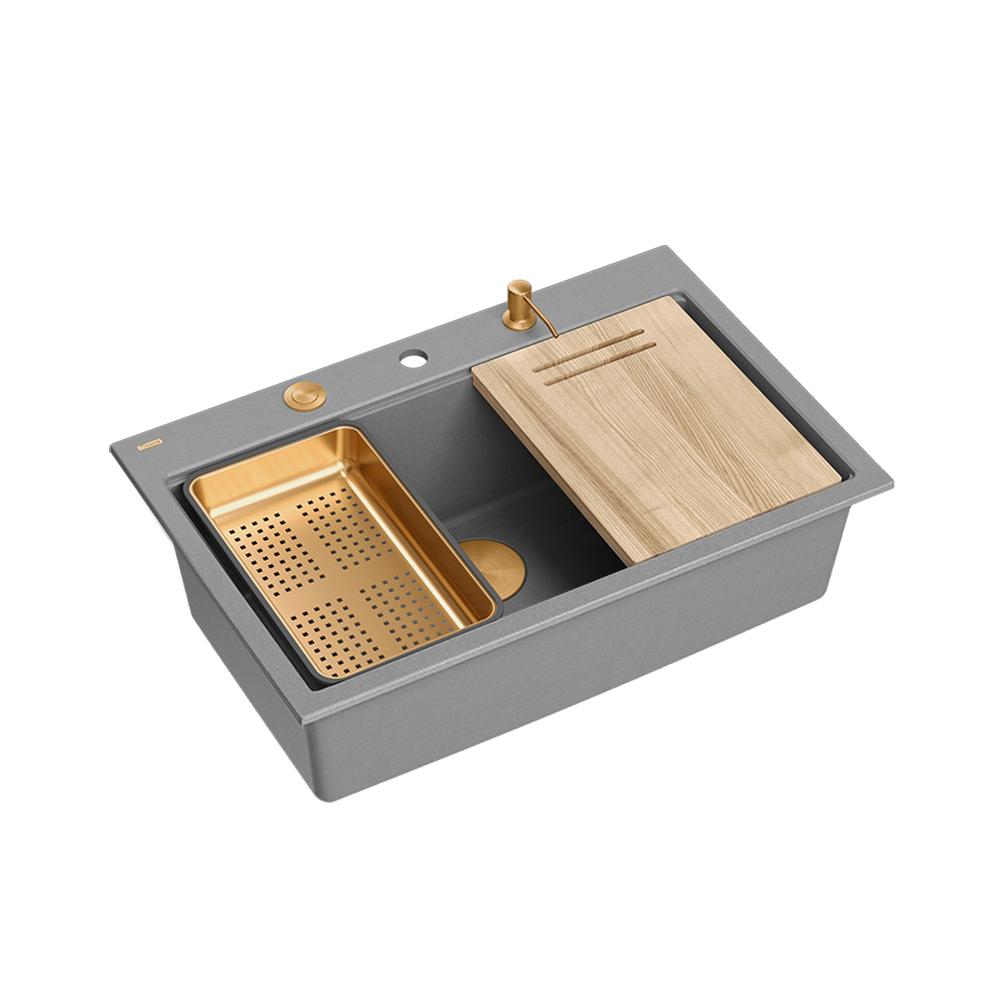 Granite sink MARC 110 WORKSTATION Grey Metallic