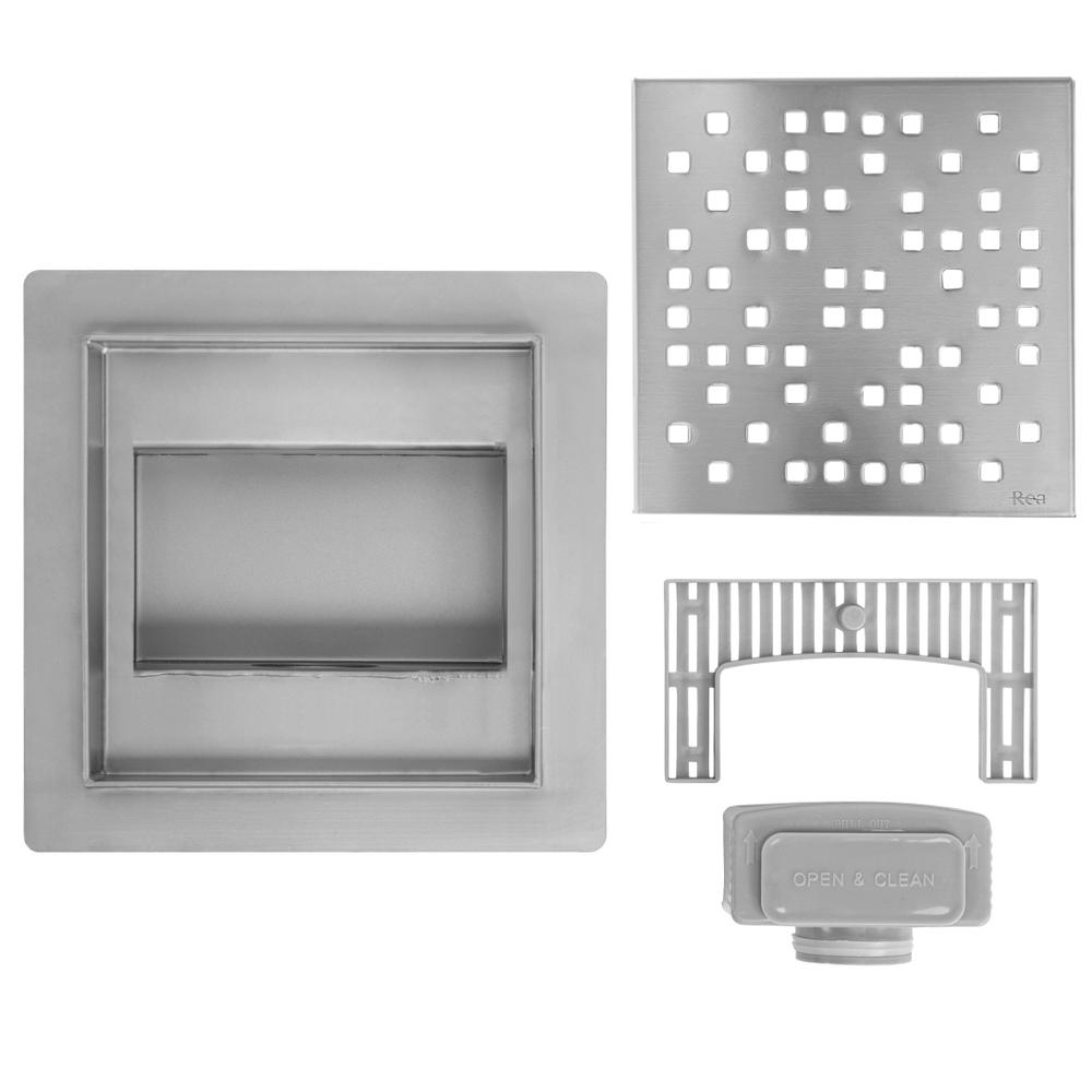 Odpływ liniowy REA DOTS STAL SZCZOTKOWANA 15x15