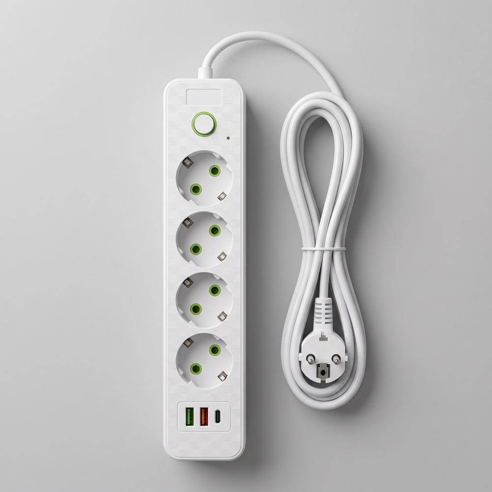 Listwa zasilająca Przedłużacz 4 gniazda + 2x USB-A + USB-C JNH021-4A Biały