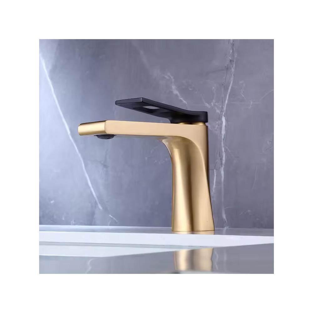 Bathroom faucet REA Soul Gold mat black low