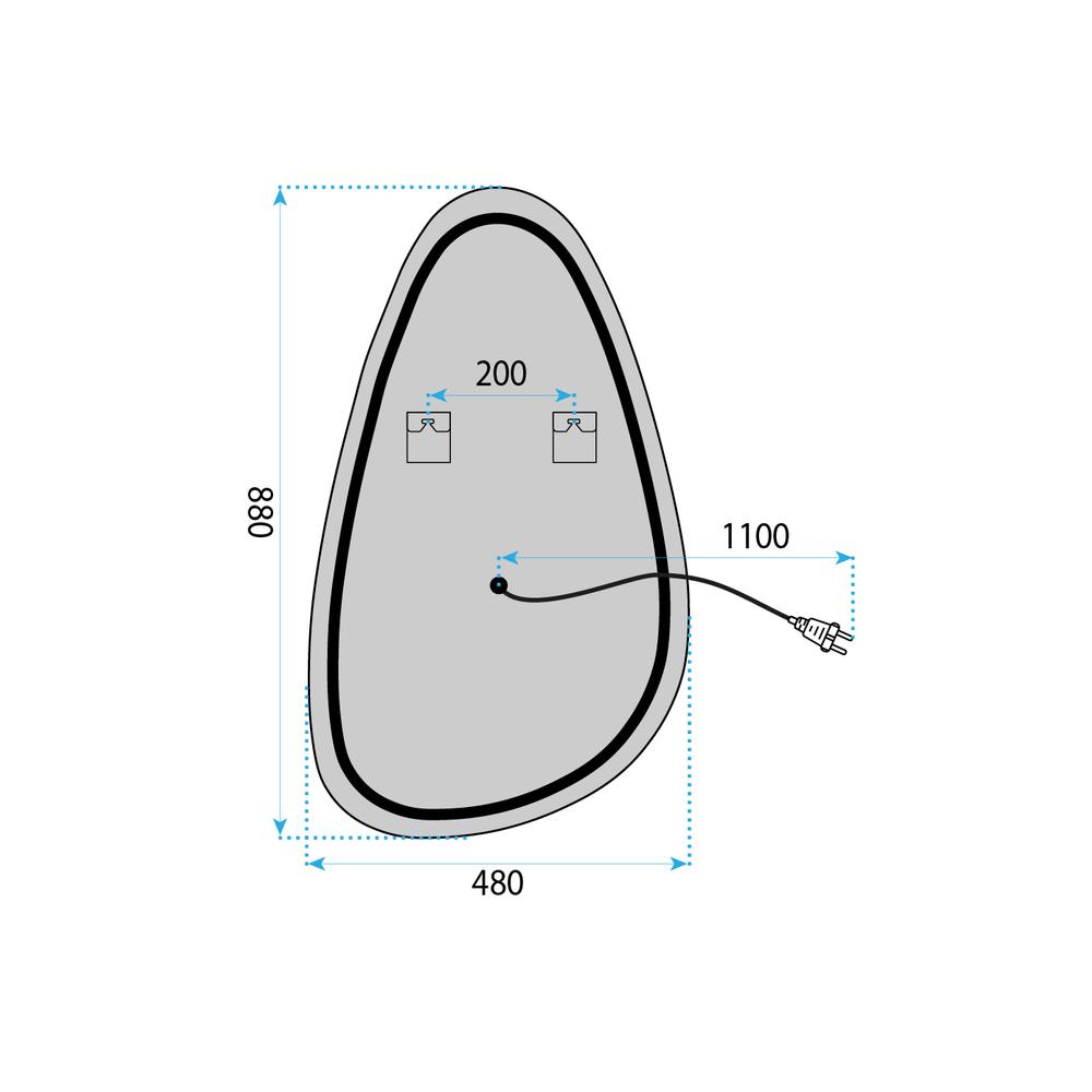 LUSTRO ŚCIENNE LED ART 90x50 cm