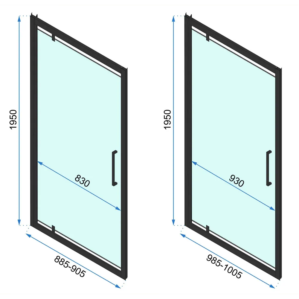 Shower enclosure corner REA Rapid Swing Brush Gold