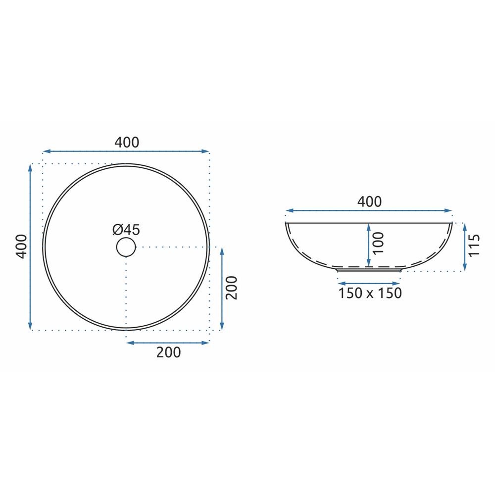 Umyvadlo na desku REA ARTE - modré