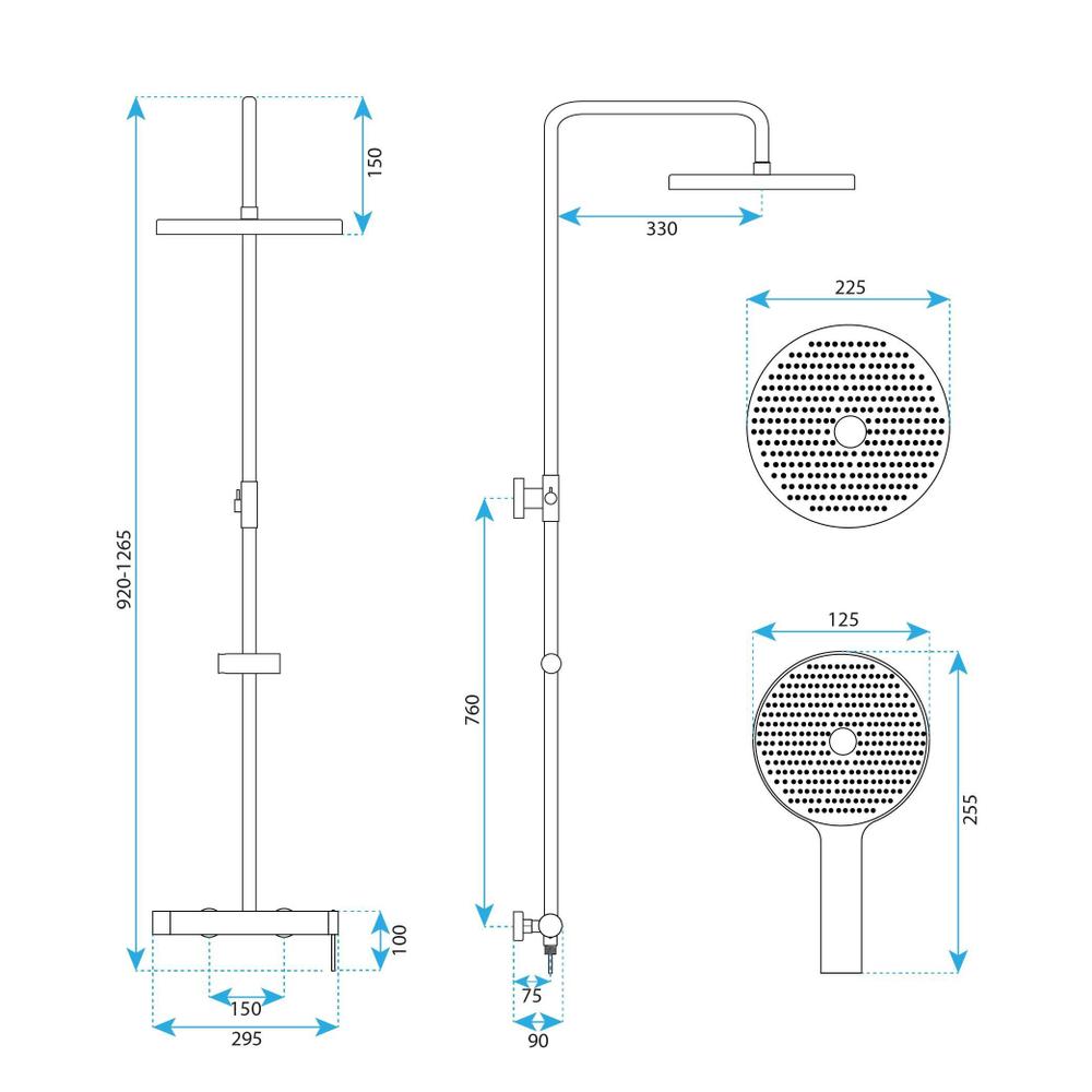 Shower set Rea Rivo Brush Copper