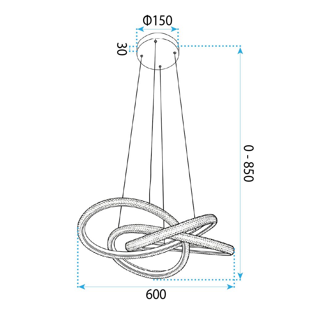 LAMPA SUFITOWA WISZĄCA G153-CP ZŁOTA