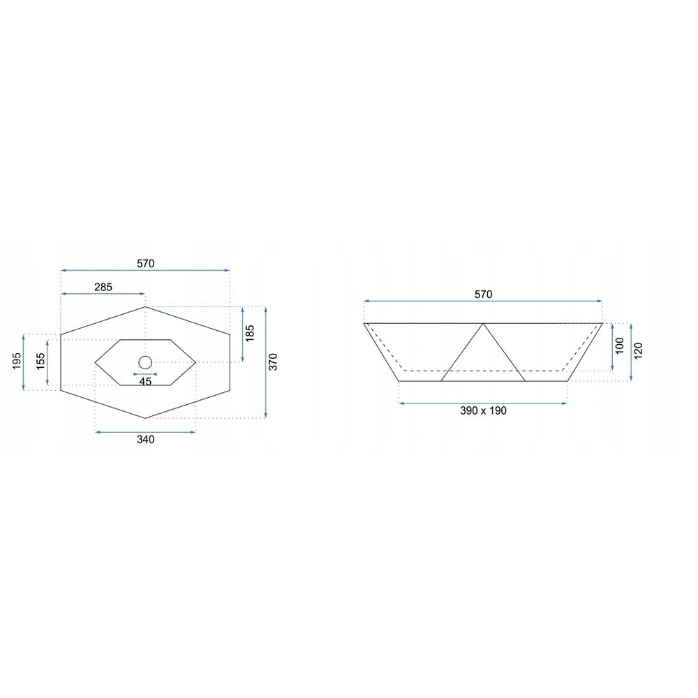 Lavabo da appoggio Rea Vegas White Rose Gold Edge