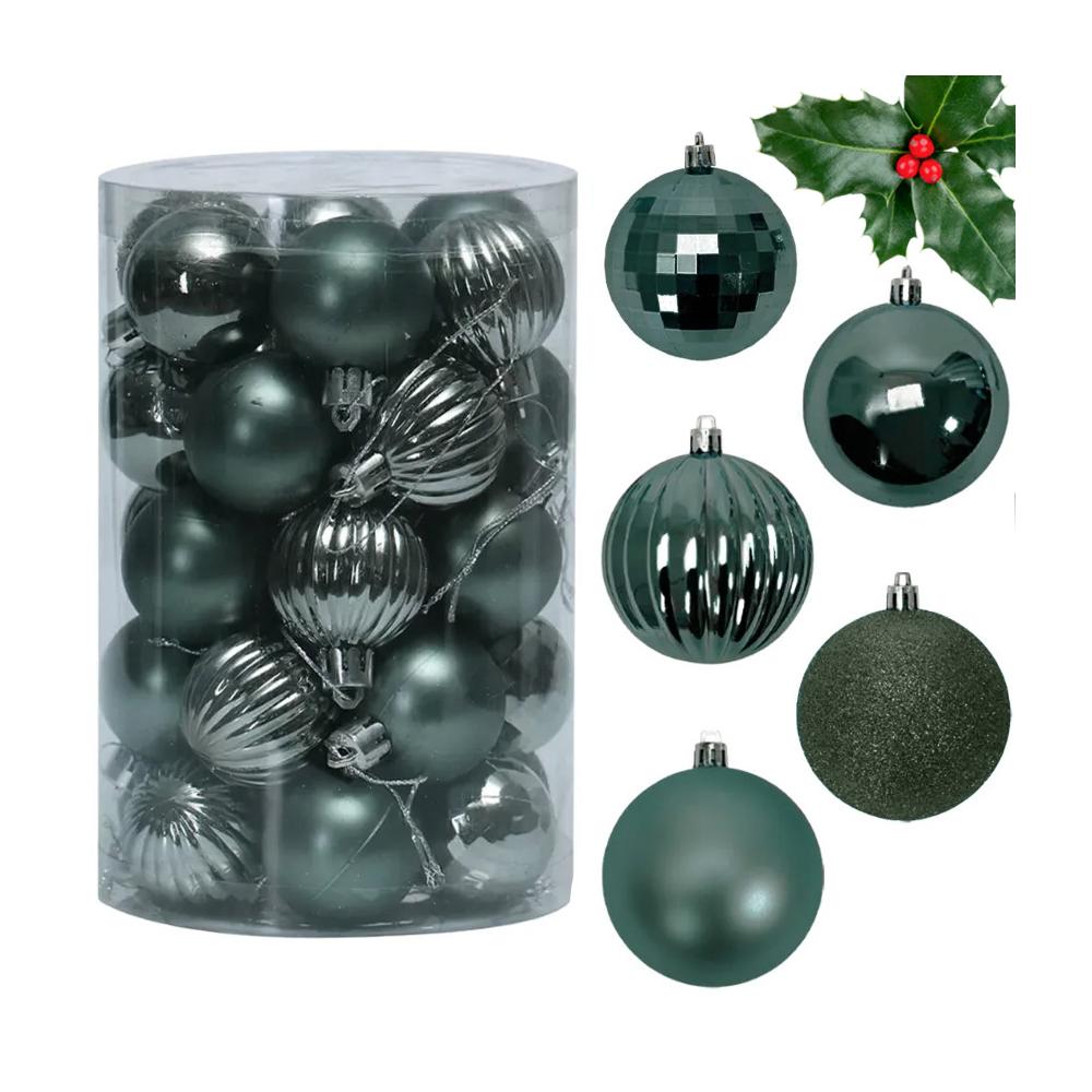 BOMBKI CHOINKOWE ZIELONE 34 SZT SYSD1688-027