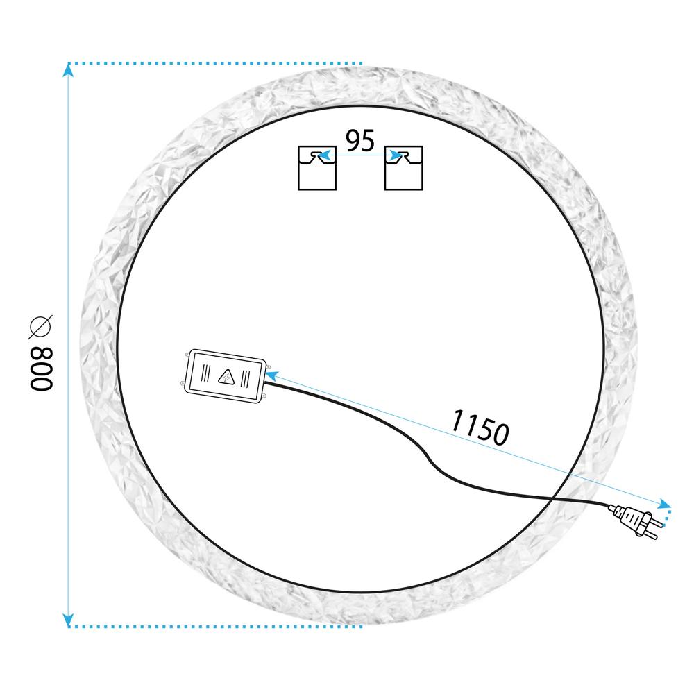 Veidrodis LED 80cm 108