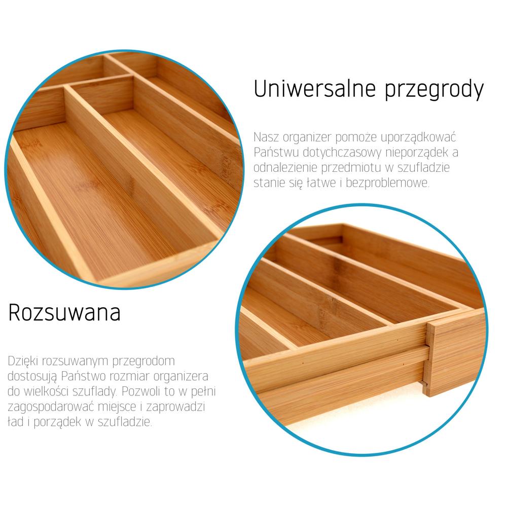 Organizer do szuflady rozsuwany