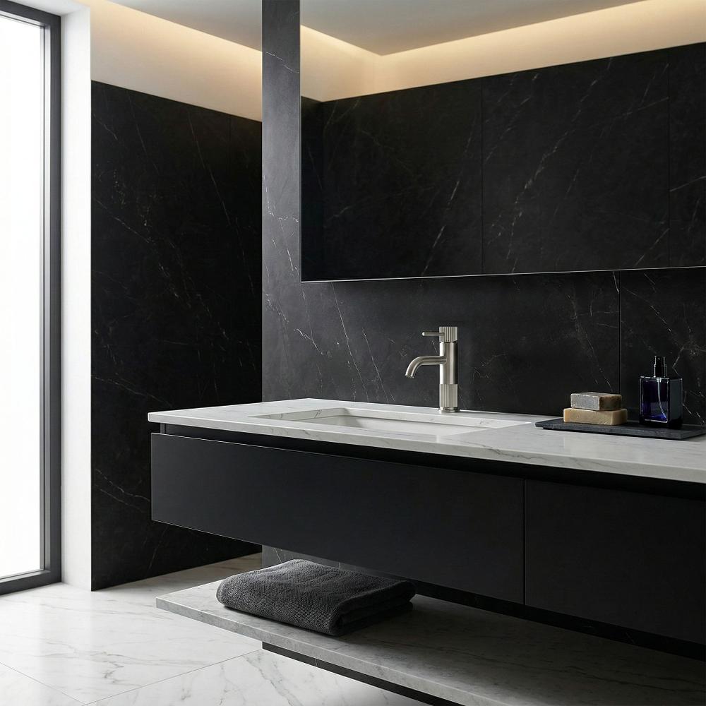 Fürdőszobai csaptelep Rea Lungo Stripe Brush Nickel Low