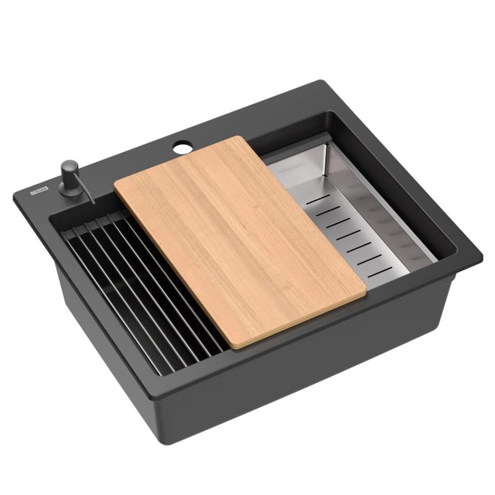 évier en granit KURT 110 WORKSTATION Black