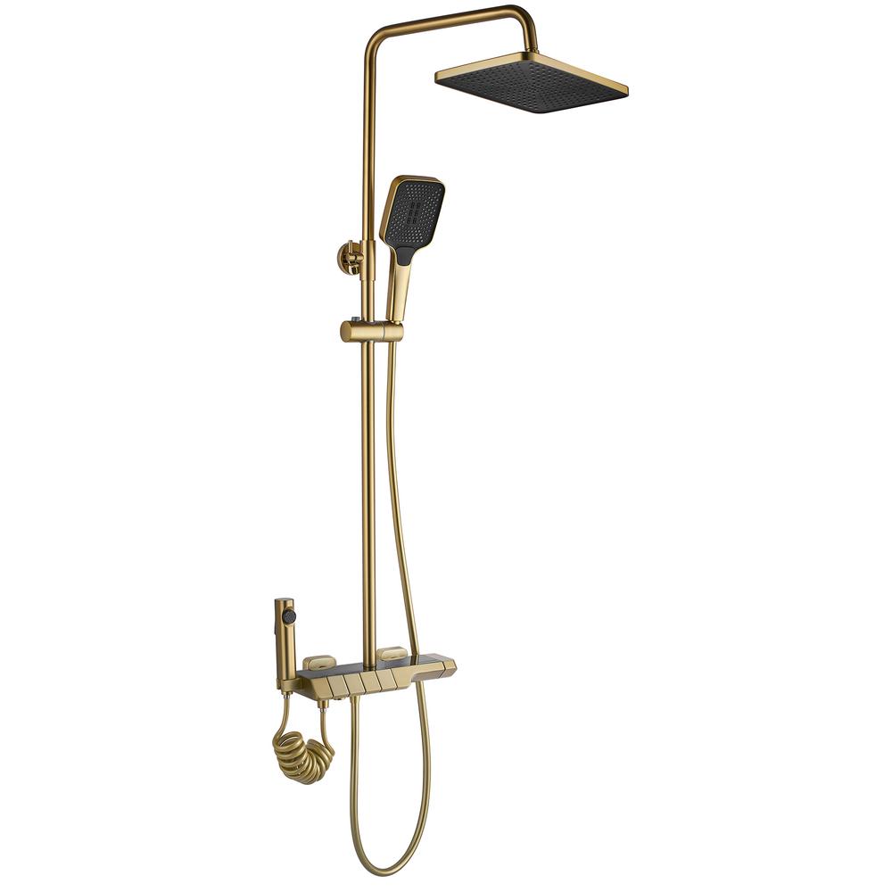 Душевая стойка с термостатом REA ROB Gold Brush
