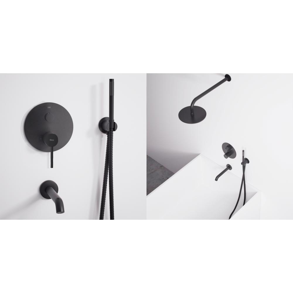 Colonne de douche-baignoire encastrée Rea Lungo Black + BOX