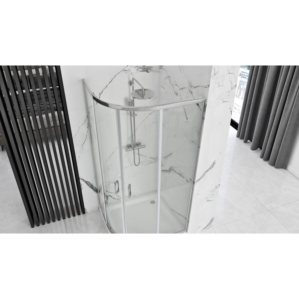 Cabina de ducha REA Look Chrome 90x90 + Plato de ducha Look White