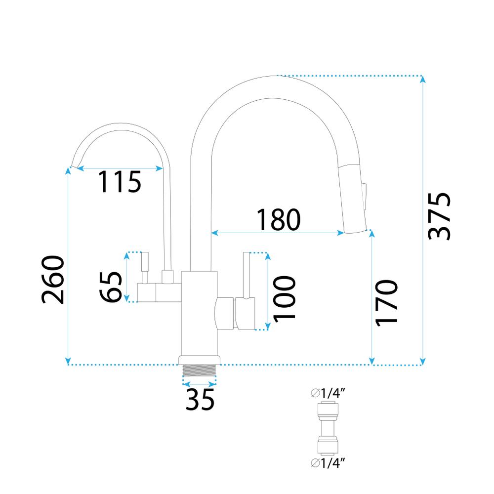 Rubinetto da cucina Rea Eco Fresh Black Mat