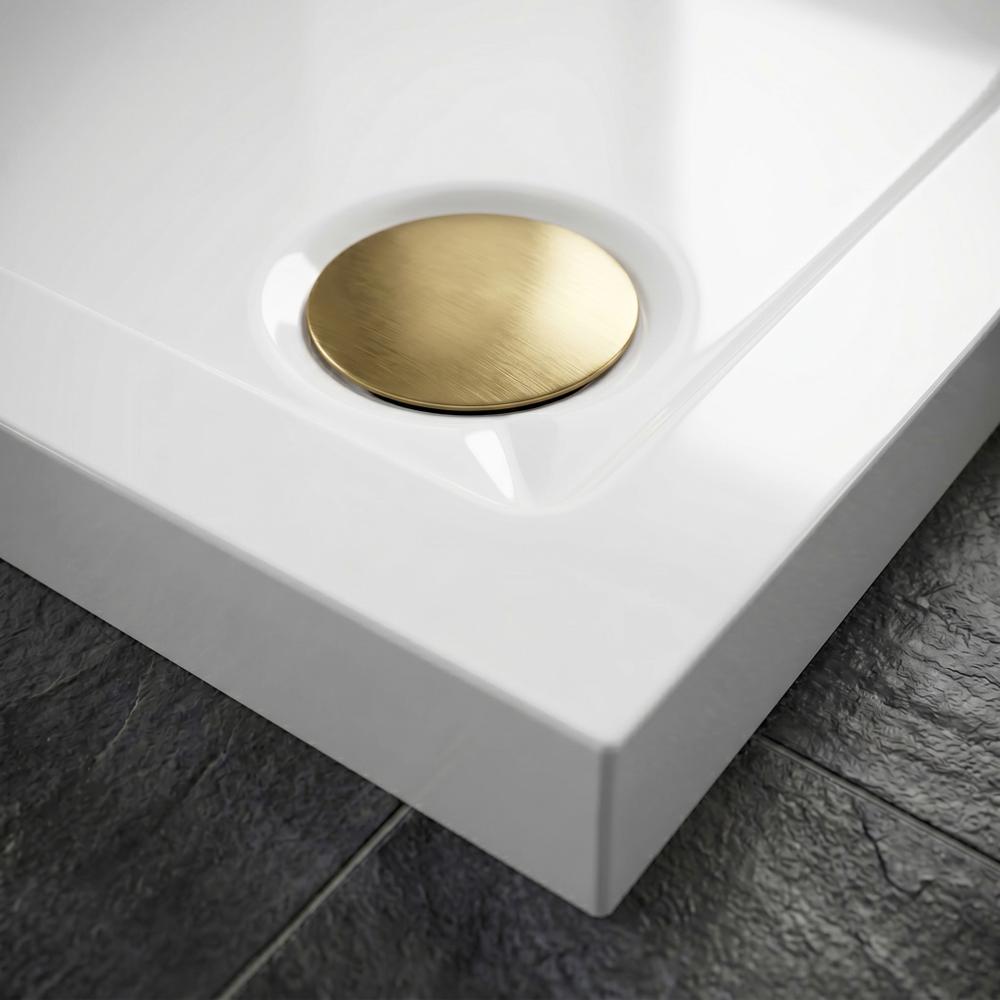 Dušas paliktnis Rea Belmond White 80x80 Brush Gold