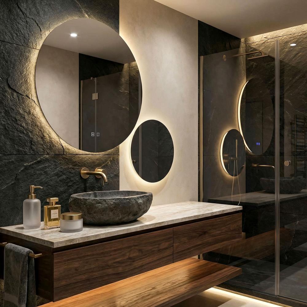 Veidrodis LED R-8040 80cm + 40cm