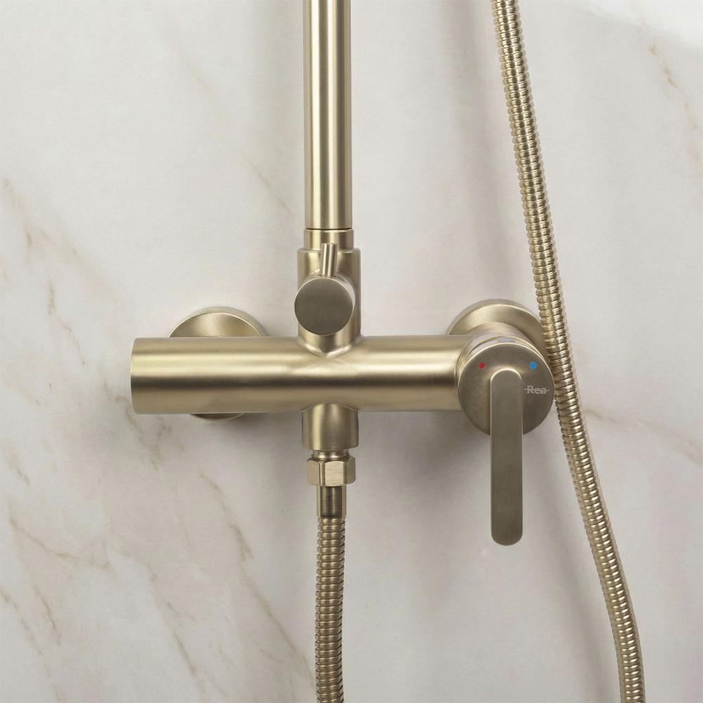 Kit de douche Rea Ontario Brush Gold