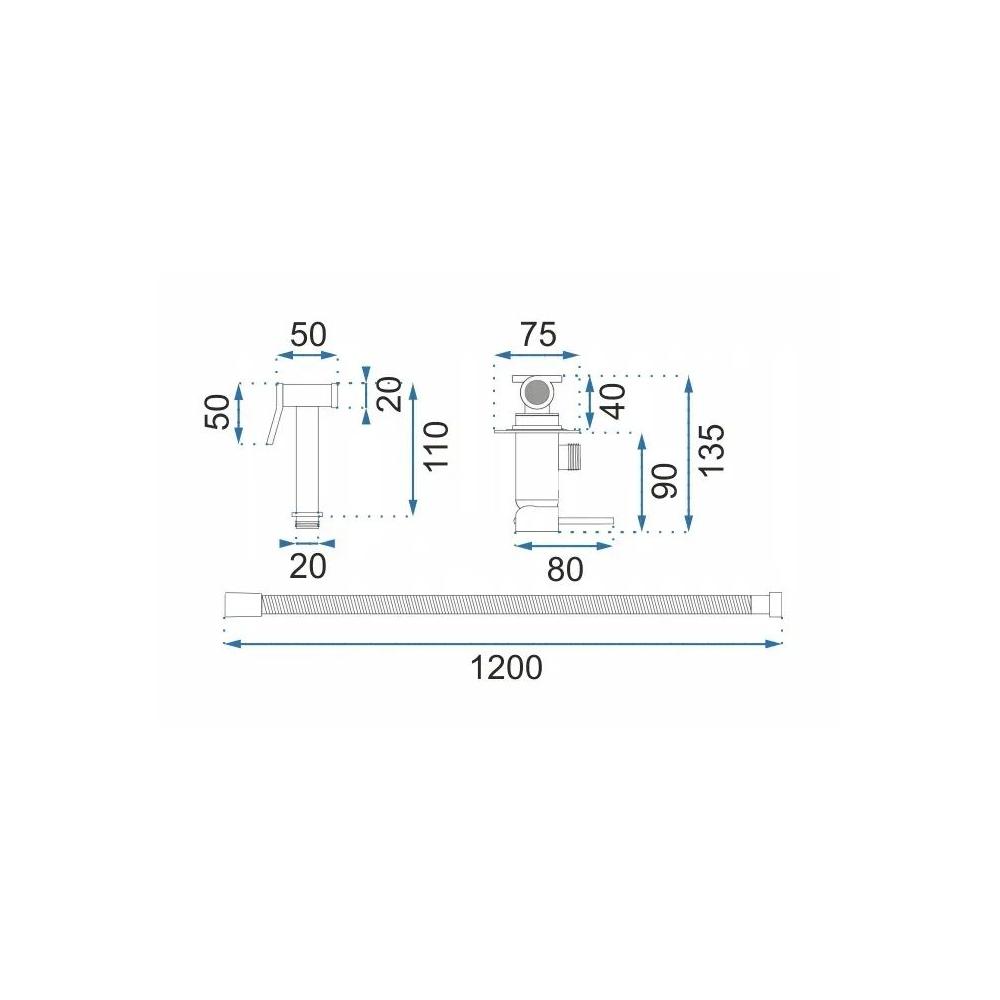 Bateria Bidetowa REA Lungo Loop Czarna Metaliczna