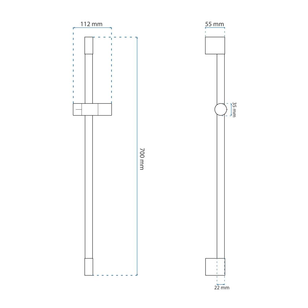 Hand shower holder 01 Brush Copper