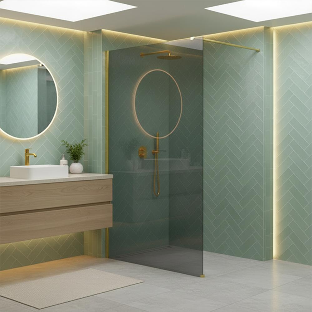 Paravan de dus Rea Flexi Grey / Gold 100