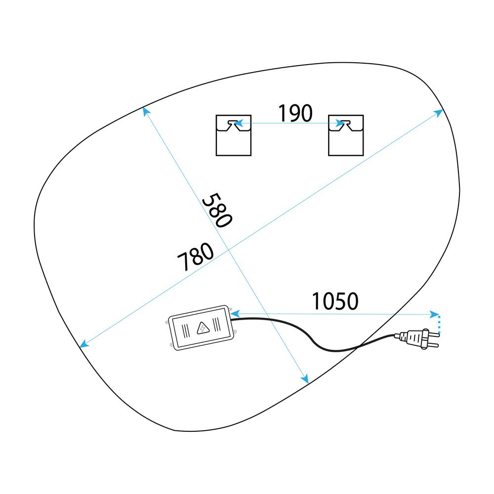 Mirror LED 75x73 YH-3343