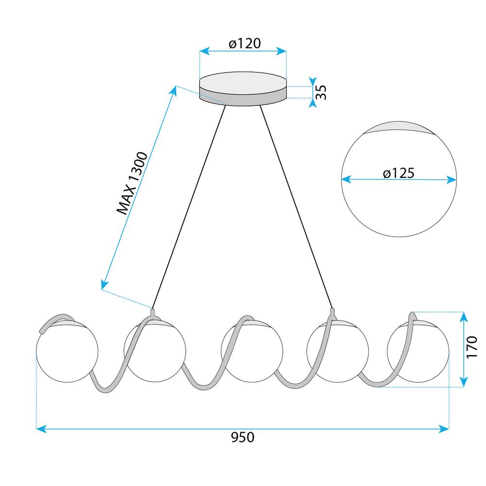 Hängelampe Gold APP1780-5CP