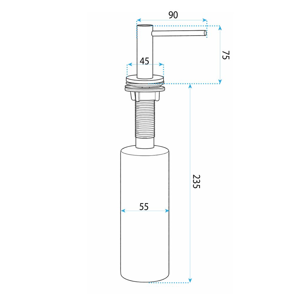 Dozownik zlewozmywakowy do płynu Rea DEX Złoty Szczotkowany