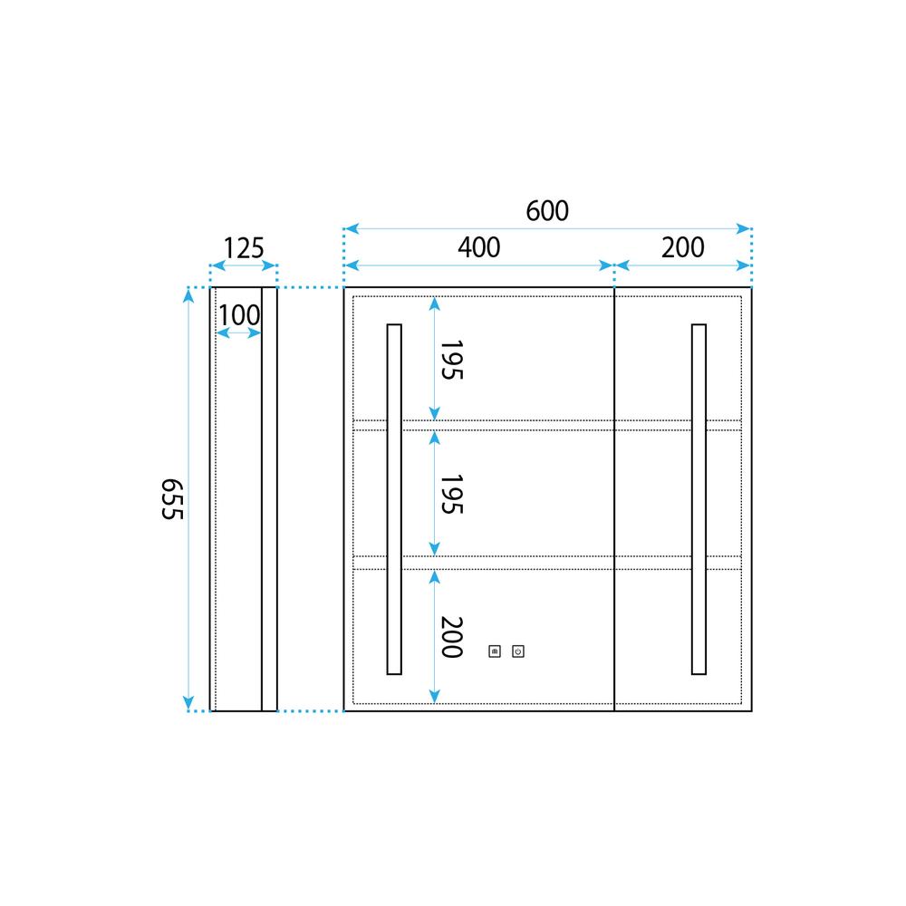 LED-es tükrös szekrény M1015-60 60x65