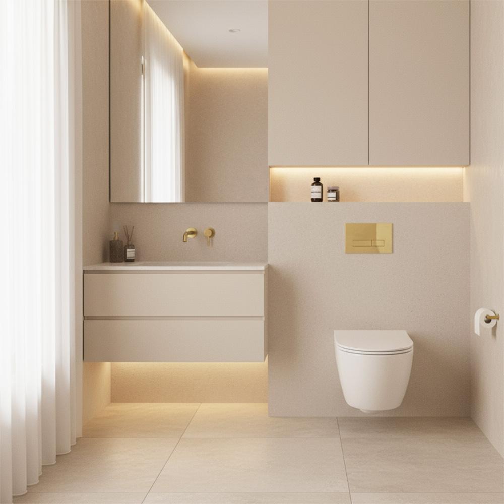 Toilet Flush Button Rea HD K011A-Q Gold