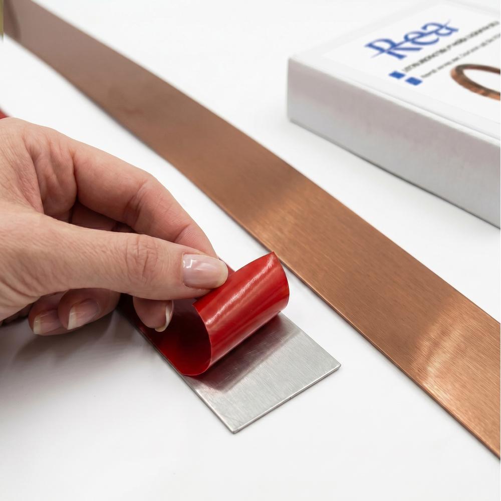 Baguette décorative adhésive Rea P14454CB 3,8cm Brush Copper