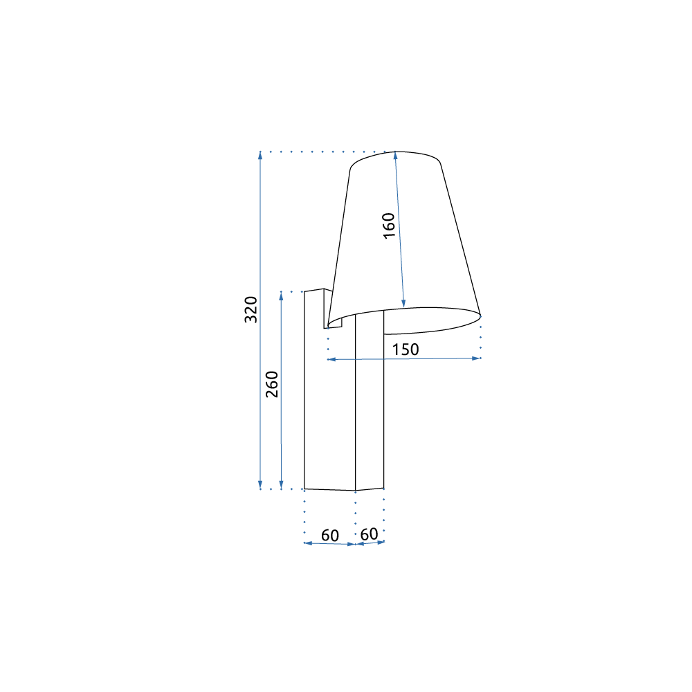 Wandlampe LOFT APP1279-1W BLACK