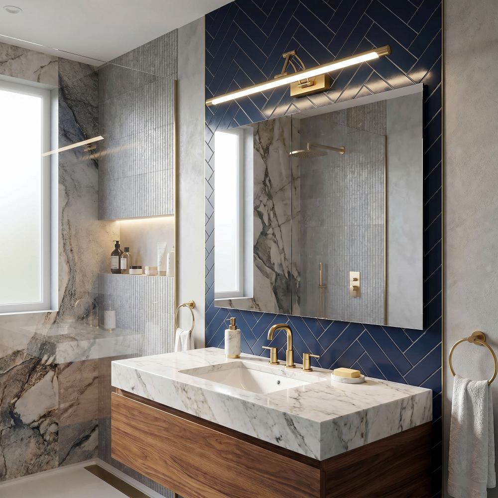 Kúpeľňové nástenné LED svietidlo SWE023-1W 60cm Brush Gold