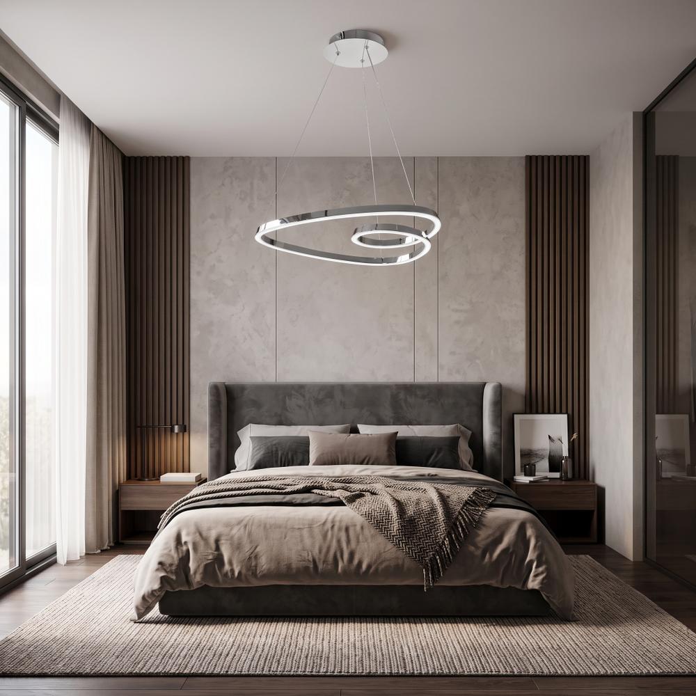 Lampa Sufitowa Wisząca Loop LED + Pilot APP798-cp Chrom