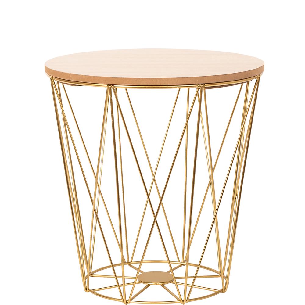 Komplet  trzech stolików drucianych TWINS gold