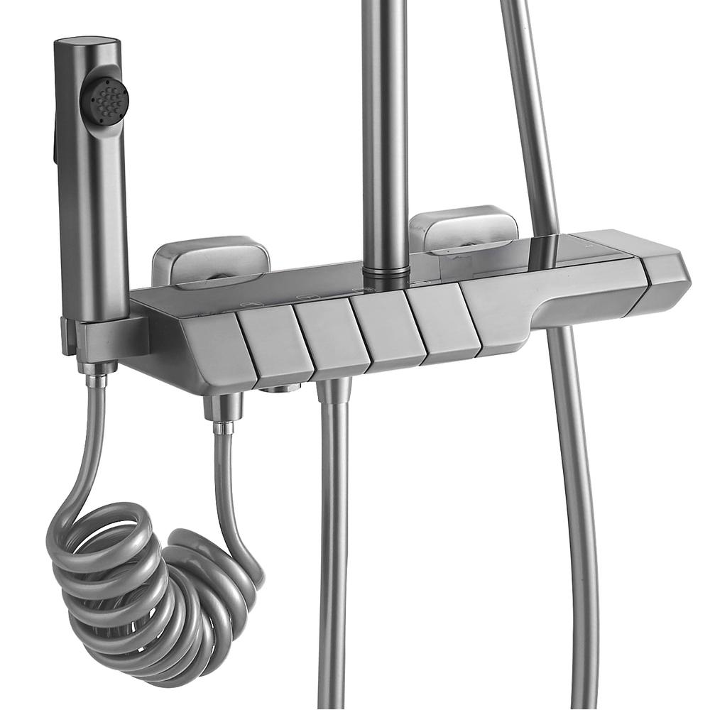 Sprchový set s termostatem REA ROB Nickiel Brush INOX