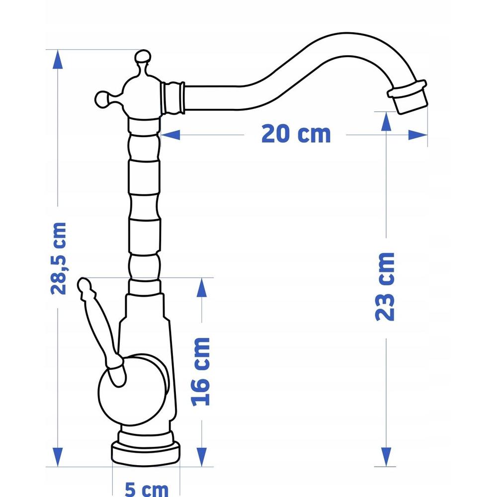 Baterie pentru baie Rea Bona Brush Copper High