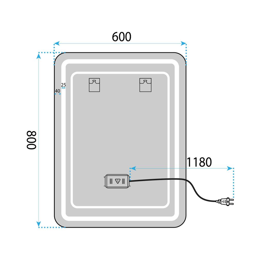 Lustro ścienne LED 60x80cm SAB-3436