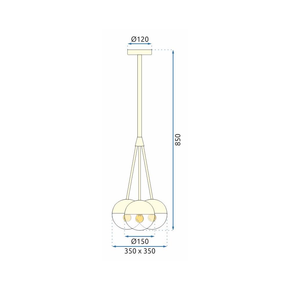Hängelampe Kugel Gold APP688-3CP