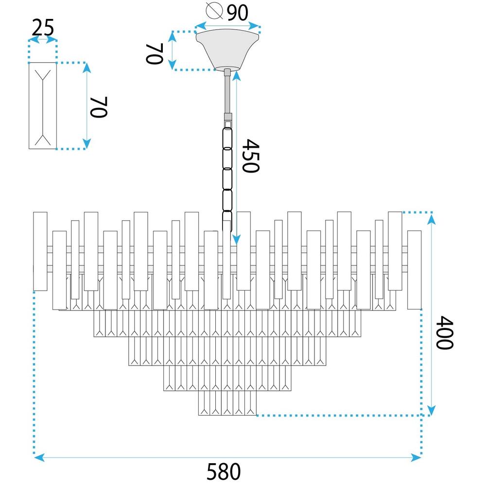Hängelampe G052-CP 60CM GOLD