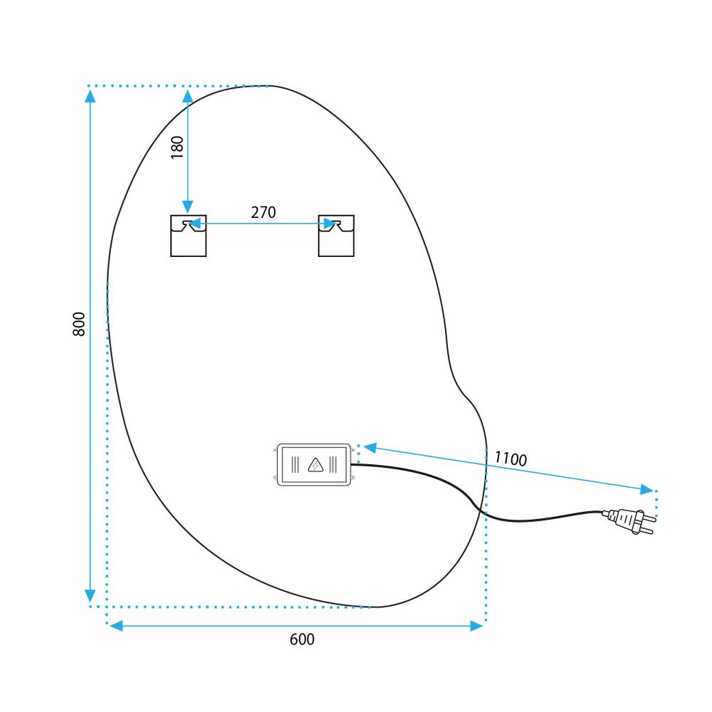 Mirror LED 80x60cm CLOUD C
