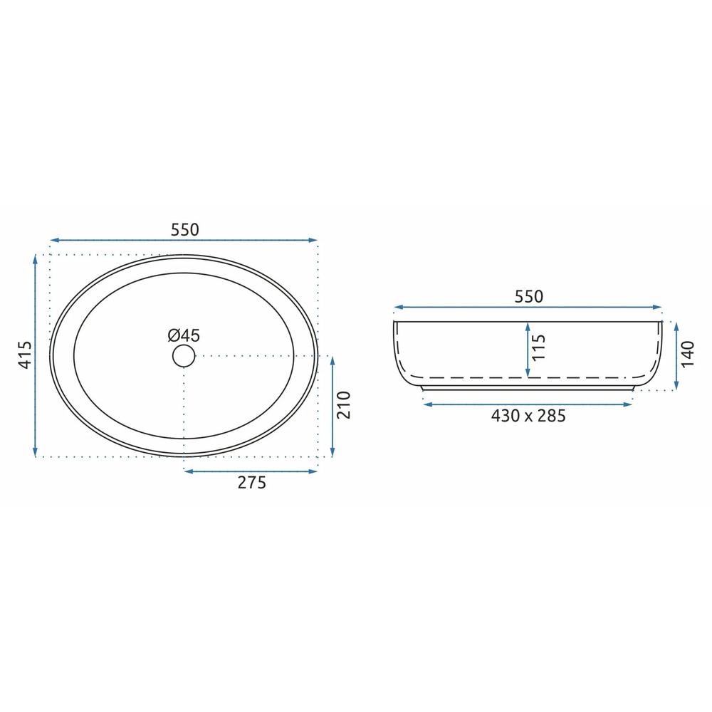 Umývadlo na dosku REA Queen Thunder Shiny
