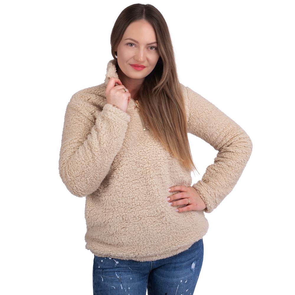Bluza Damska Sherpa z kołnierzem Beige m