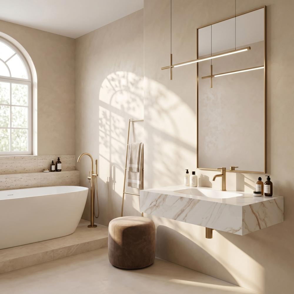 Umywalka ścienna Rea Aresa Grey Gold 80