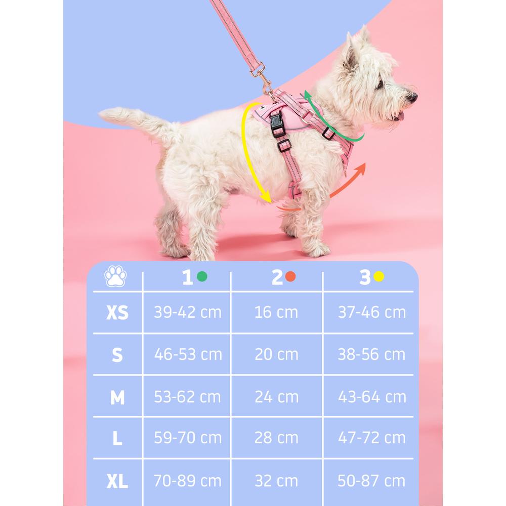 Smycz i szelki dla psa PJ-064 różowa XL